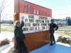 Faith Hunter and Jane Yellowrock with the BooKnack's marquee announcing her NY Times Bestseller signing party!